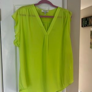 NWT women xl Chaus top, neon green